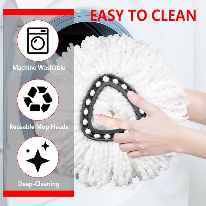 8 Pack Mop Replacement Heads Compatible with O Cedar Triangle Swivel Mops, Spin Mop Microfiber Refills, Deep Cleaning Easy to Replace