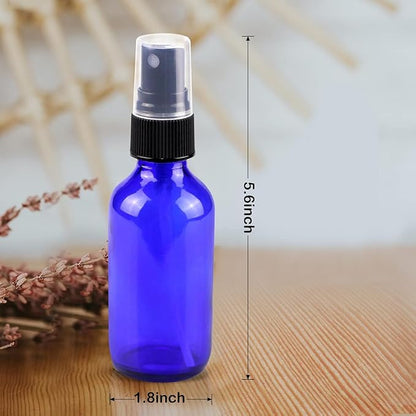 Wedama Spray Bottle, 4 oz Fine Mist Glass Spray Bottles, Little Refillable Liquid Containers for Watering Flowers Cleaning(16 Pack, Blue)
