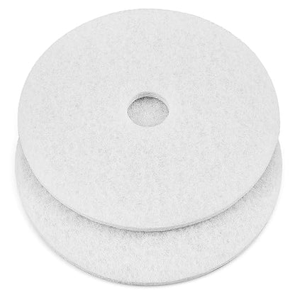 Teenyyou 2 Pcs 12" White Scrubbing Pads Commercial Cleaning Orbiter Pads-Maintenance Non Woven for Floor Buffer Machine