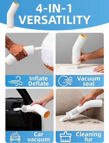 Vogano Handheld Vacuum Cleaner Cordless, 15000Pa High Power, Portable Mini Car Vacuum Air Duster with 2 Suction Modes & Multi-Nozzles for Desk Home Office Pet Hair, White