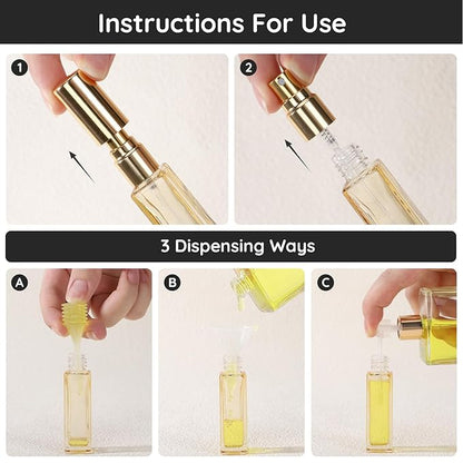 Segbeauty 0.34oz Empty Travel Perfume Bottle, 10pcs Glass Portable Perfume Atomizer Refillable, 10ml Mini Cologne Spray Bottles, Small Travel Sample Cologne Bottles with Clear Transfer Tool Set