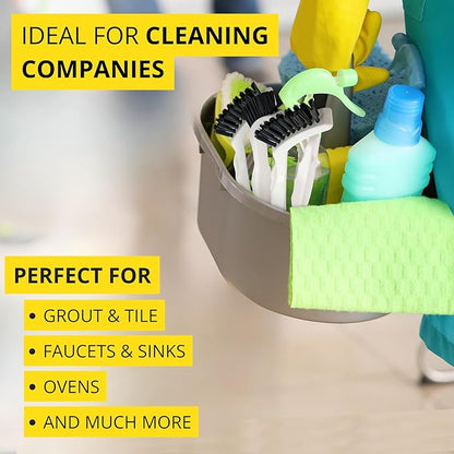 6-Pack Grout Cleaner Brush Scrub Set - Stiff Bristle Scrubbing & Detail Cleaning Brushes for Household Use on Bathtub, Shower, Kitchen, Tile Floors, Sink, Grooves, Window Tracks, Drains