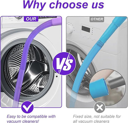 Upgraded Dryer Vent Cleaner Kit: Universal Vacuum Hose Attachment for Lint Removal Fits All Vacuums Cleaner Dryer Cleaning Tools for Clogged Ducts (Purple)