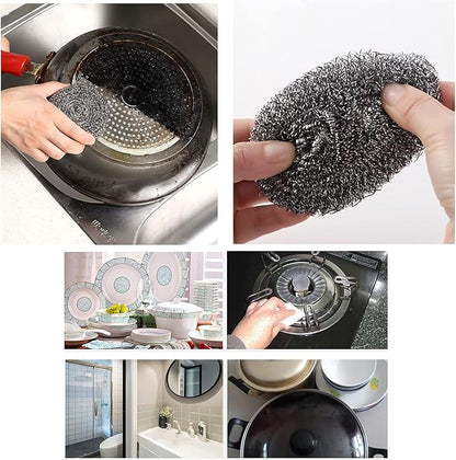 24 Pack Stainless Steel Scourers Sponges,Steel Wool scrubbers for stoves, pots, Cooker Hoods, etc. That are Difficult to Clean (24 Pack-Medium 20 Gram)