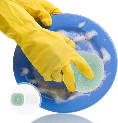 12pcs Kitchen Cleaning Balls Multi-Functional Household Scouring Scrubbers for Pots Pans Dishes Sturdy Colorful Wash Balls for Kitchen Cookware Cleaning Random Color