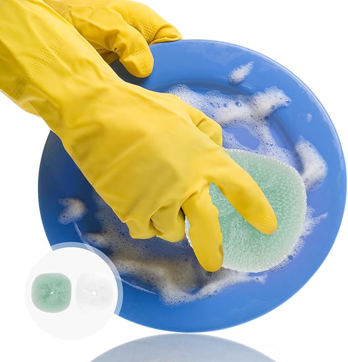 12pcs Kitchen Scouring Balls Household Cleaning Ball Cookware Scrubbers for Dishwashing Rust Removal Multi-Color Safe Scrubbers for Pots and Pans Random Color