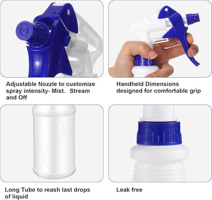 Eccliy 12 Pcs 16 Oz Plastic Spray Bottle, Adjustable Empty Reusable Sprayer for Cleaning, Planting, Water, Bathroom and Kitchen, BBQ, Commercial and Residential (Original,Multicolor)