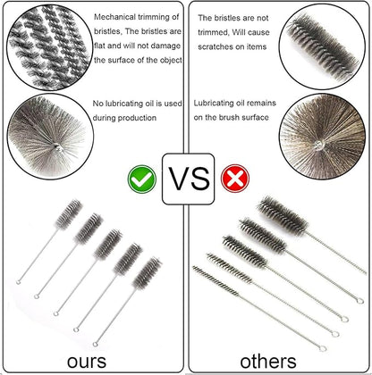 12 Inch Pipe Cleaning Brush Set with Stainless Steel Bristles, Steel Wire Tube Brush Kit for Auto Parts Polishing, Machining, Bottles, Tubes, Etc.（40mm-2pcs）