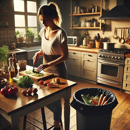 8 Gallon Biodegradable Black Trash Bags - Compostable Tall Kitchen Garbage Bags 80 Count Recycling Unscented Office Outdoor Thick Strong Medium Size Can Waste Basket Liners Acqkunlo