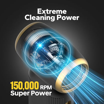 Air Compressor, Electric Air Duster, Cordless Air Compressor & Dust Buster, 150K RPM Brushless Leaf Blower Alternative, Rechargeable Compressed Air Duster for Car Accessories & Electronics