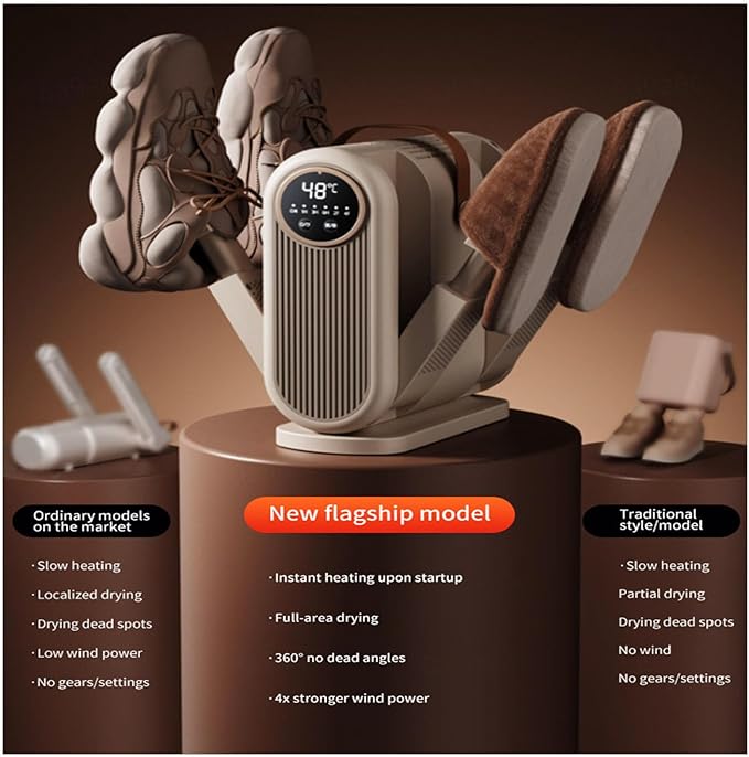 Portable Boot Dryer 360° without dead angles, 4 times stronger wind speed Shoe Deodorizer Machine For Sneakers, Shoes, Gloves
