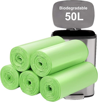 Trash bags 13 Gallon Biodegradable: Aievrgad Garbage bags for tall kitchen trash can liner, 50 count,Unscented, Heavy Duty, Thickened, for food/kitchen waste or Graden,green 50L