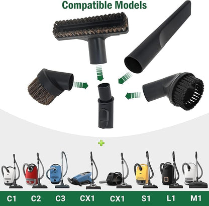 EZ SPARES Replacement for Mie C1 C2 C3, Vacuum Cleaner Brush, Horsehair Brush Kit,Crevice Tool Kits Accessories For Miele Parquett Twister SBB Attachment