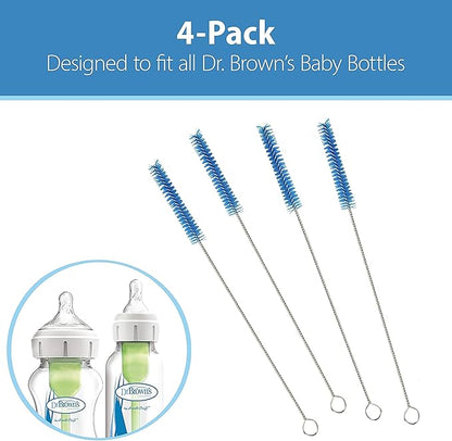 Dr. Brown's Silicone Cleaning Brush Set with Bottle, Spout, and Straw Brush, 3-Pack + Vent Cleaning Brush, 4-Pack
