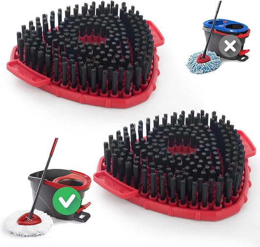 2 Pack Upgraded Spin Mop Scrub Brush Replace Head Compatible with O Cedar EasyWring 1 Tank System, Scrubber mop Head Attachment, More Layers of Bristles for Bathroom, Deck, Kitchen