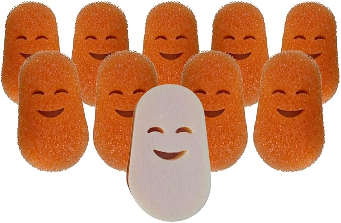 Smilyeez Scrub Moji Scrubbing Sponge Refill for The Dish Daddy (Reg. TM) Dishwand - (10 Pack)