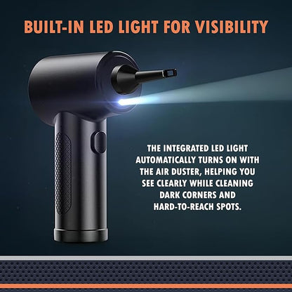 Newhouse Electric Cordless Air Duster NHAD-BR-1, 3-Speed Blower for Car, Computer Cleaning, Rechargeable