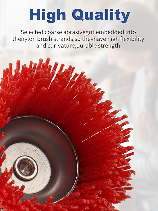 Rocaris 6 Pack Nylon Filament Abrasive Cup Brush Set with 1/4 Inch Hex Shank, for Removal of Rust/Corrosion/Paint - 80 Grit, 120 Grit, 240 Grit