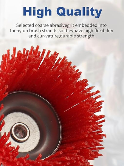 Rocaris 6 Pack Nylon Filament Abrasive Cup Brush Set with 1/4 Inch Hex Shank, for Removal of Rust/Corrosion/Paint - 80 Grit, 120 Grit, 240 Grit