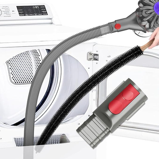 Sealegend 2 Pieces Dryer Vent Cleaner Kit Compatible with Dyson V7 V8 V10 V11 V15 or Higher Models and Dryer Lint Brush Vacuum Hose Attachment Brush Lint Remover Flexible and Long Brush