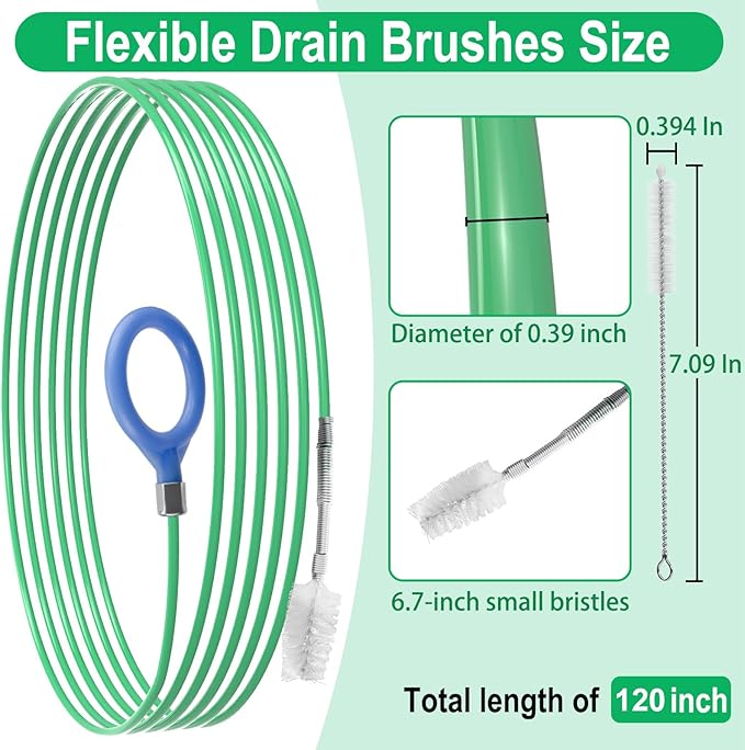 Auto Sunroof Drain Cleaning Tool, 120 Inch Flexible Tube Cleaning Brush, Drain Brush Extra Long Pipe Cleaners for Cars, Car Accessories, Car Sunroof Drain Hole Cleaner for Drains, Sewers, Windshields
