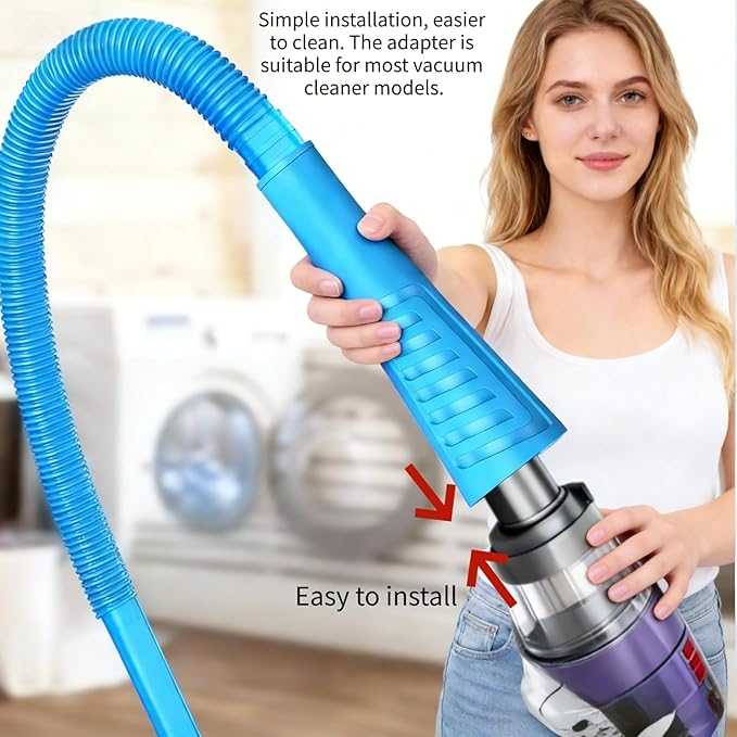 Dryer Vent Cleaner Kit - Universal Vacuum Hose Attachment & Lint Brush, Effectively Clean Clogged Dryer Ducts, Fit Most Vacuums for Dryer, Refrigerator Coils & Behind Appliances (Purple)