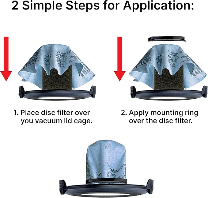 Shop-Vac 9010733 Reusable Dry Filters with Mounting Ring, Fits Shop-Vac Model No. 90585 Foam Sleeve, (9 Pack)