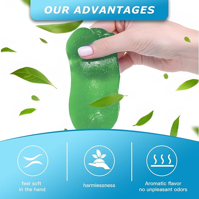 MysticHome for Car Cleaning Gel 160g,Reusable Cleaning Putty for Interior Detailing PC Keyboard, Car Cleaning Supplies, Auto Detailing Tools, Car Slime for Dust Removal, Cleaning Kit(Green, 5.0 OZ)