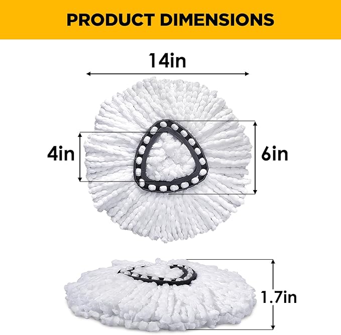 Mop Head Replacement for O-Cedar EasyWring, Mop Heads Replacements with Microfiber, Easy-Cleaning and Machine-Washable, Pack of 6 Mop Replace Heads