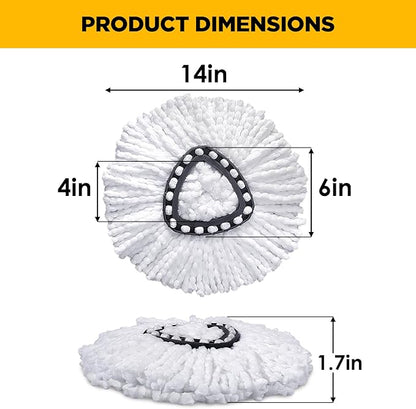 Mop Head Replacement for O-Cedar EasyWring, Mop Heads Replacements with Microfiber, Easy-Cleaning and Machine-Washable, Pack of 6 Mop Replace Heads