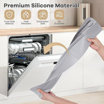 Sink Splash Guard with Suction Cups, 23", Silicone Water Guard for Kitchen & Bathroom, Faucet & Countertop Protector, Easy Install, Dishwasher Safe