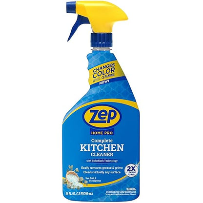 Zep Home Pro Complete Kitchen Cleaner with Color Flash Technology - 24 oz (Pack of 1) - R55206 - Patent Pending Formula Changes Color From Blue to White as it Cleans Away Grease