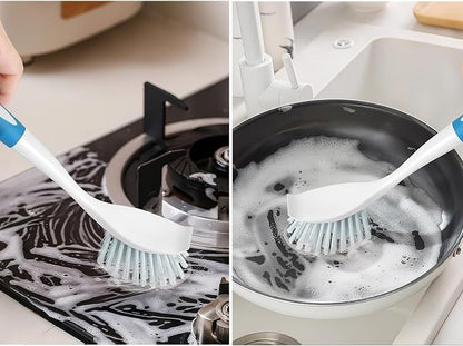Dish Brush with Handle, Firm & Stiff Bristles Dish Scrubber for Pots, Pans & Sink Cleaning, 20 Bulk Pack