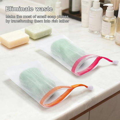 Soap Saver Bag, 10PCS Exfoliating Soap Pouch, Soap Bags for Soap Bars, Mesh Soap Bags with Drawstring Body Facial Cleaning