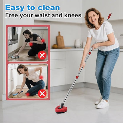 2 Pack Upgrade Scrub Brush Replace Heads Compatible with O Cedar EasyWring RinseClean 2 Tank Spin Mop, Scrubber Brush Mop Head for Ocedar Mop Scrub Brush of Hard Bristle to Floor Clean, Not for 1 Tank