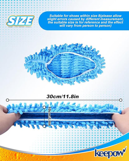6 Mop Slippers for Floor Cleaning Mop Socks for Women Washable Mopping Socks Feet Foot Slippers Dust Mopping Shoes Microfiber Moppers Slippers for Women Men House Cleaning (3 Pairs)
