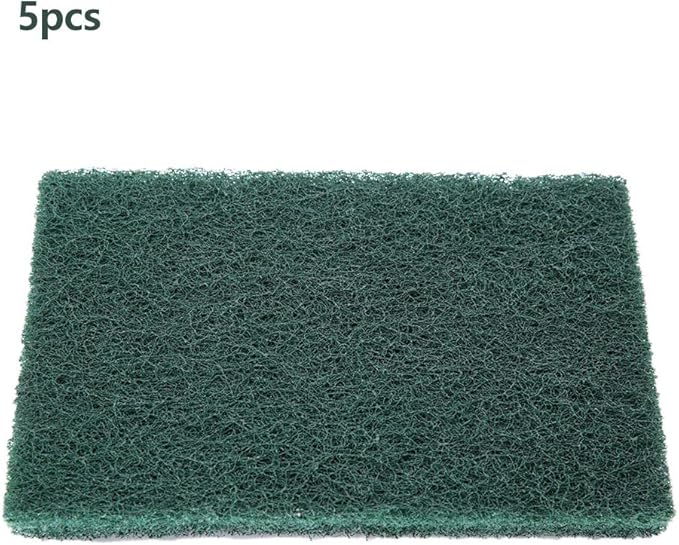 5Pcs/Set Scourer Scouring Pad, Heavy Duty Scour Pads Sponge Dish Scrubber Non-Scratch Reusable Household Scrub Pads Abrasive Finishing Pads for Kitchen and Dish Cleaning Tool(Green)