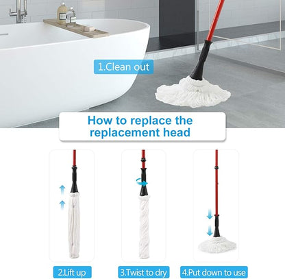 Eyliden Mop Model No.: FZ-02-2020/FZ-02-2019 Replacement Head, 2pcs Microfiber Mop Pads for Eyliden Twist Mops, Floor Cleaning Mops Head(Not Include Handle), Suitable for Any Surfaces (2pack Heads)