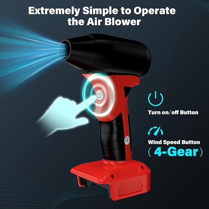 Mini Jet Blower Portable Violent Turbo Fan for Milwaukee 18V M18 Battery, 4-Speed Wireless High Speed Handheld Fan, for Computer Key Board Cleaning,Hair Drying,Camping,Outdoors,Car (No Battery)