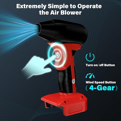 Mini Jet Blower Portable Violent Turbo Fan for Milwaukee 18V M18 Battery, 4-Speed Wireless High Speed Handheld Fan, for Computer Key Board Cleaning,Hair Drying,Camping,Outdoors,Car (No Battery)