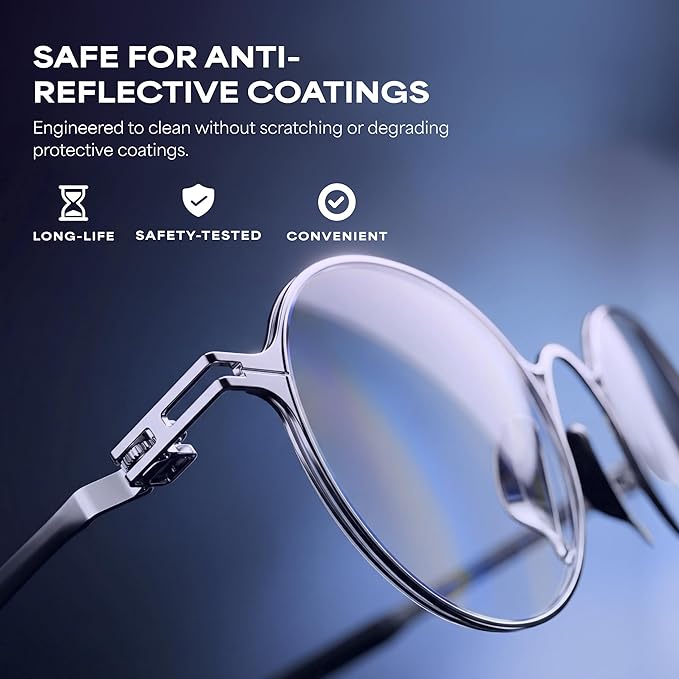 Peeps Glasses Cleaner - for Eyeglasses, Reading Glasses, and More - Lens Cleaner with Carbon Microfiber Tech-Electroplated Silver-1 Count (Pack of 1)