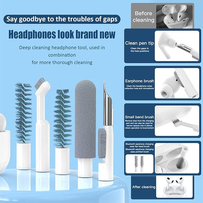 Keyboard Cleaning Kit Laptop Cleaner, 32-in-1 Computer Screen Cleaning Brush Tool, Multi-Function PC Electronic Cleaner Kit for iPad iPhone Pro, Earbuds, Camera Monitor(White)