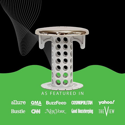 SinkShroom Revolutionary Bathroom Sink Drain Protector Hair Catcher, Strainer, Snare, Nickel Edition