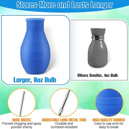 Diatomaceous Earth Powder Duster, Longer 9" to 22" Retractable Garden Powder Applicator Dispenser, 8 oz Bulb Duster Sprayer Insect for Home Organic Gardening Agricultural Supply(Blue,1 Pcs)