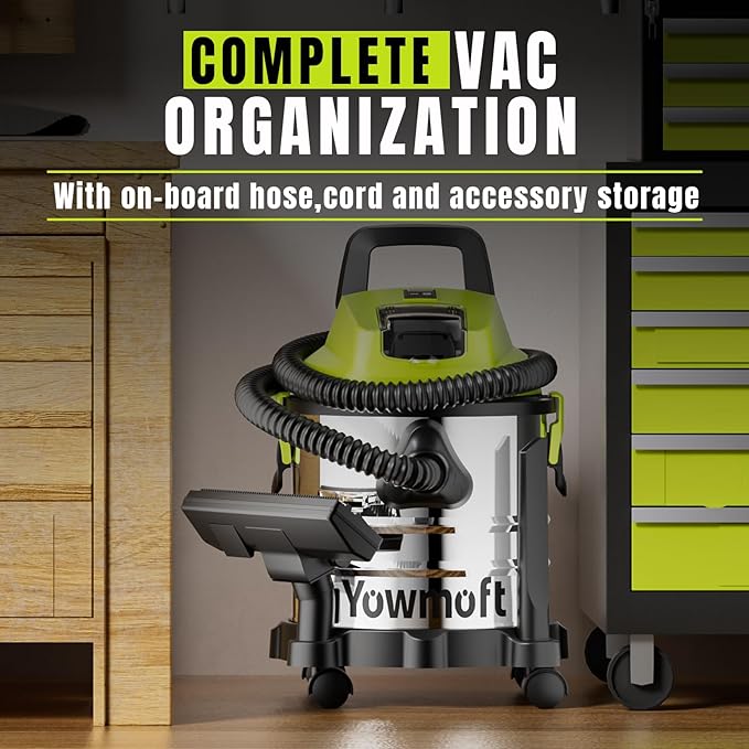 4 Gallon Cordless Shop Vac, Cordless Shop Vacuum Wet and Dry with 16 Kpa Strong Suction & Blower, Portable Shop Vacuum, Battery Powered Shop Vac for Car, Home and Garage, CVC2015