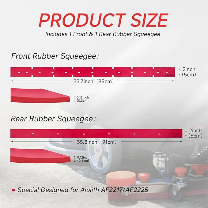 33.7" Squeegee Rubber for AF2225 & AF2217 Floor Scrubbers, Official Replacement for Adjustment Assembly (2 Pieces)