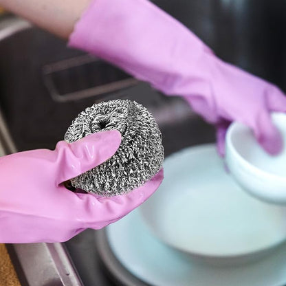 ULTECHNOVO 6pcs Steel Scrubber Sponges for Dishes Sturdy Cleaning Balls for Pots and Pans for Home and Commercial Use Effort-Saving Design Long-Lasting Clean