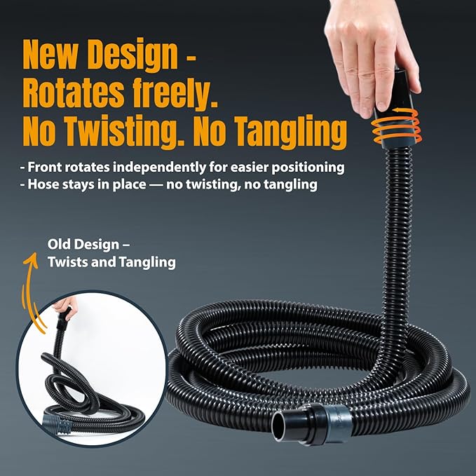 POWERTEC 70175 10 Ft. Dust Collection Hose Kit with 5 Fittings for Woodworking Power Tools Home and Wet/Dry Shop Vacuums