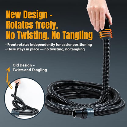 POWERTEC 70175 10 Ft. Dust Collection Hose Kit with 5 Fittings for Woodworking Power Tools Home and Wet/Dry Shop Vacuums