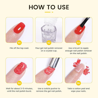 Nail Brush Cleaner Gel (Nail Polish Remover Set) Fast Cleaning Nail Brush Cleaner Easy To Use For Salons And Home Use Acrylic Nail Brush Cleaner Nail Art Brushes Cleaner, Paint Nail Brush